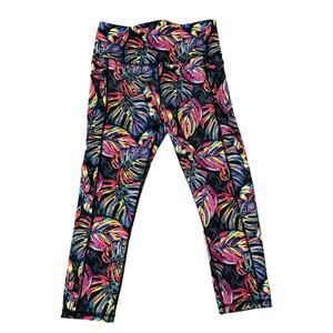 CVG Constantly Varied Gear Tropic Crop Leggings Women's XS Palm Leaf Print